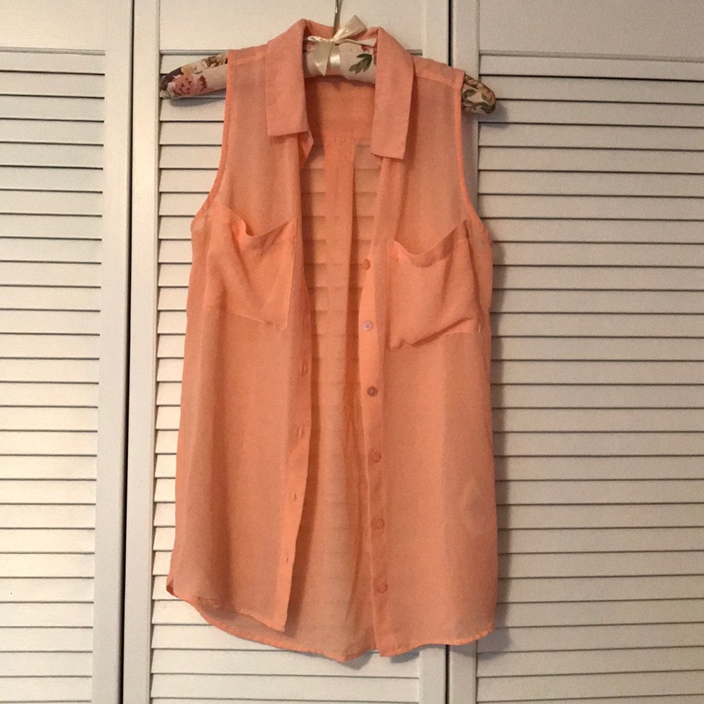 Sheer Button Up Tank